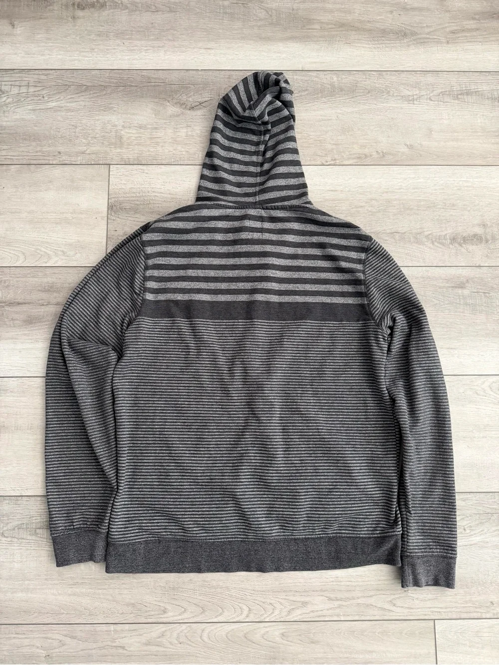 Element Men's Charcoal and Light Gray Striped Zip-Up Hoodie